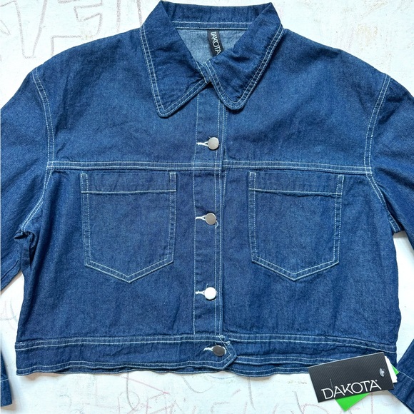 Denim Jacket with The Rolling Stones Transfer Sticker Print on the Back. - Picture 5 of 8